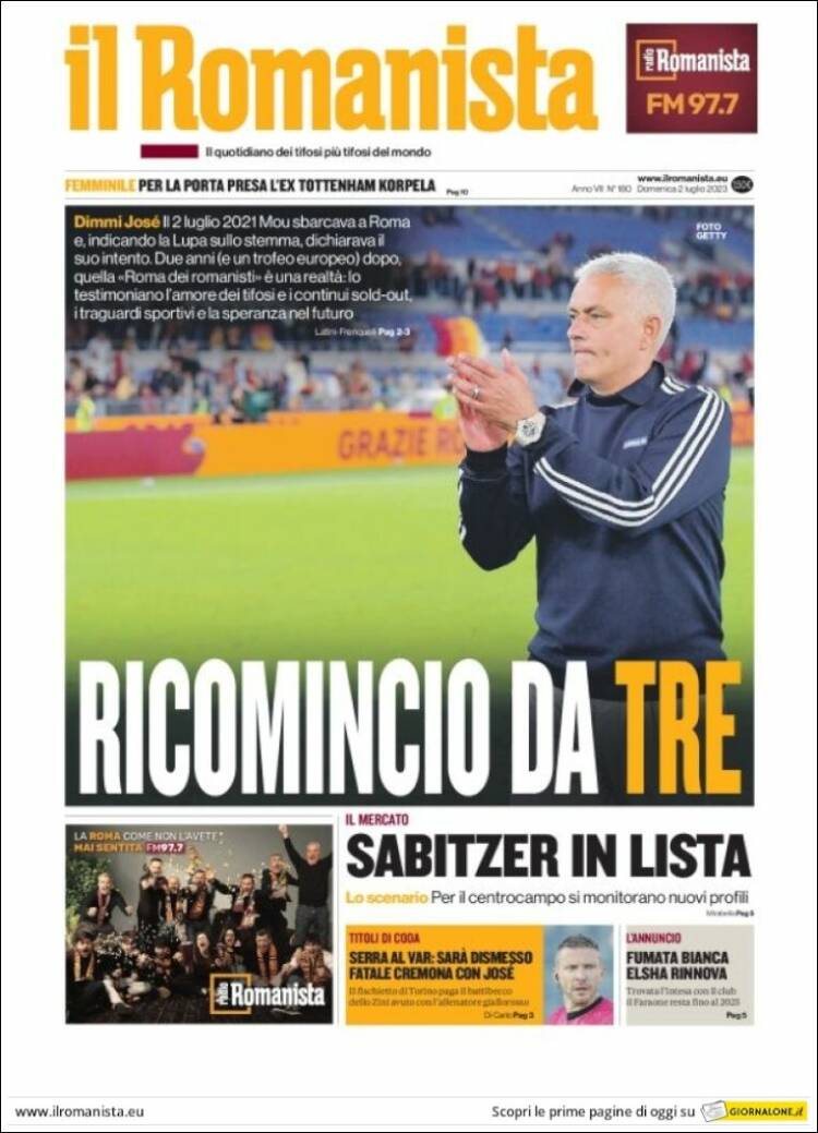 Portada de Romanista (Italia)