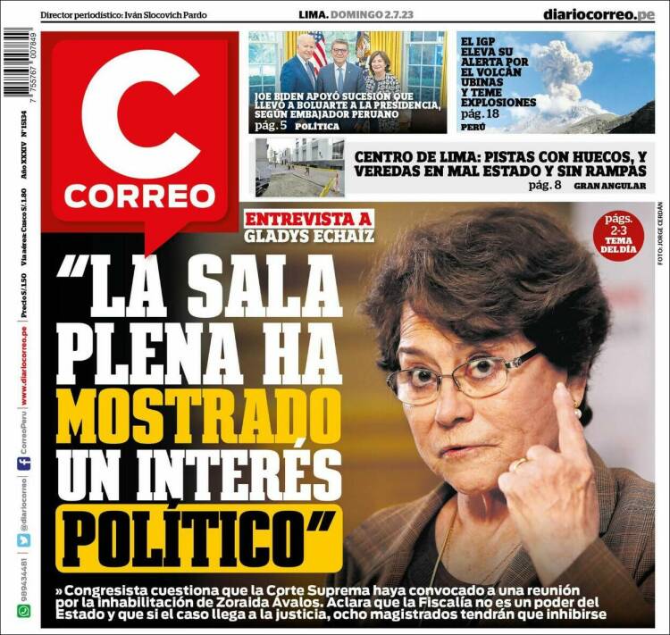 Portada de Diario Correo (Per&uacute;)