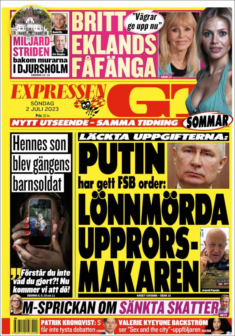 Portada de Göteborgstidningen (Suecia)