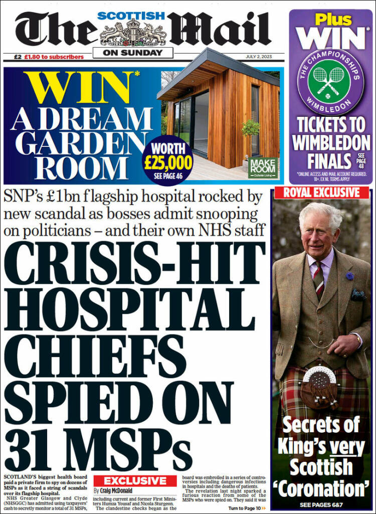 Portada de Scottish Daily Mail (Reino Unido)