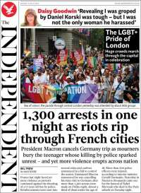 Portada de The Independent (Reino Unido)