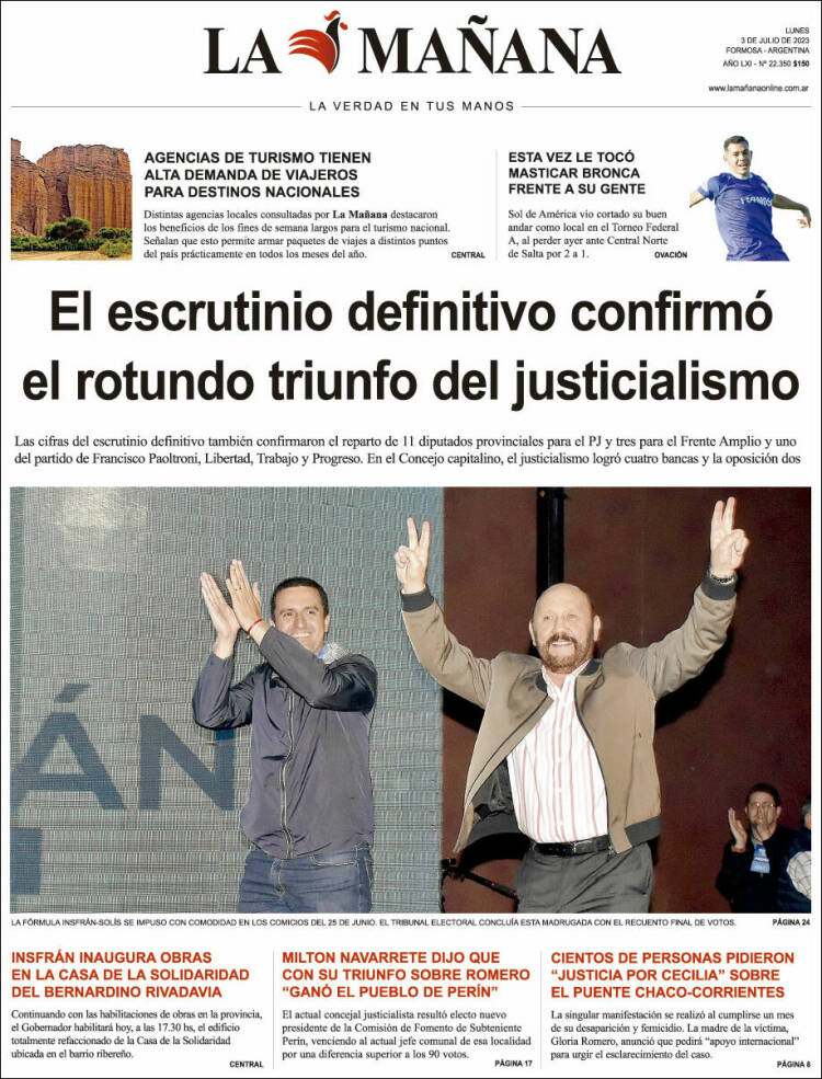 Portada de Diario La Mañana (Argentina)