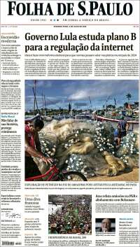 Portada de Folha de São Paulo (Brasil)