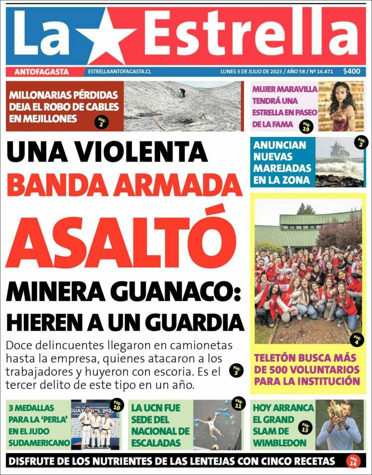 Portada de La Estrella del Norte (Chile)