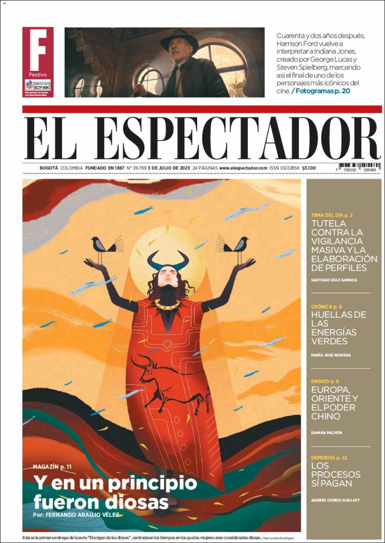 Portada de El Espectador (Colombia)