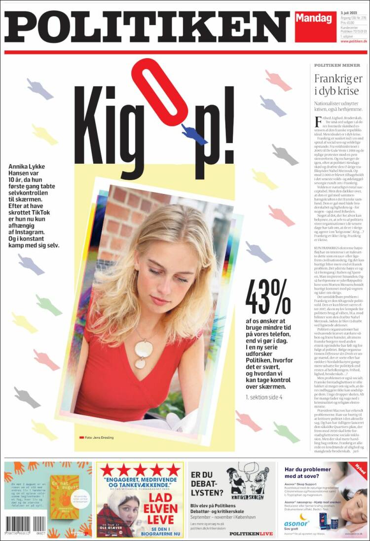Portada de Politiken (Dinamarca)