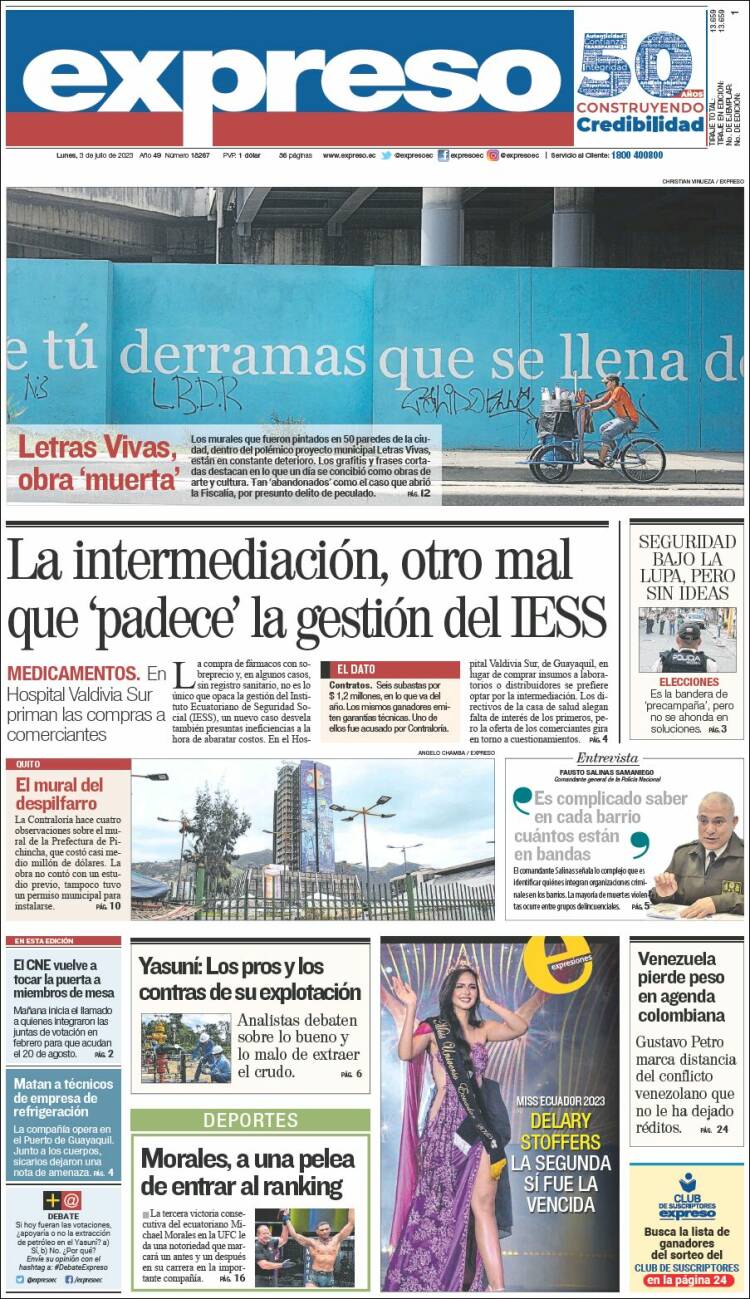 Portada de Expreso (Ecuador)