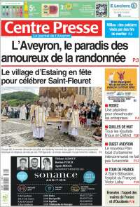 Portada de Centre Presse (Francia)