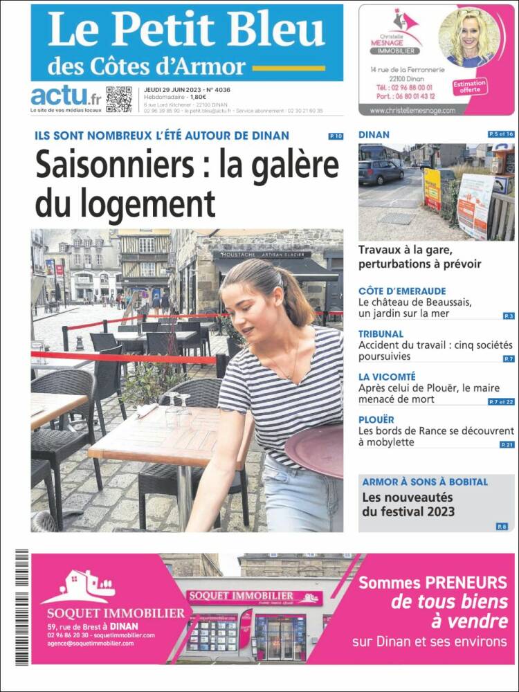 Portada de Le Petit Bleu (Francia)