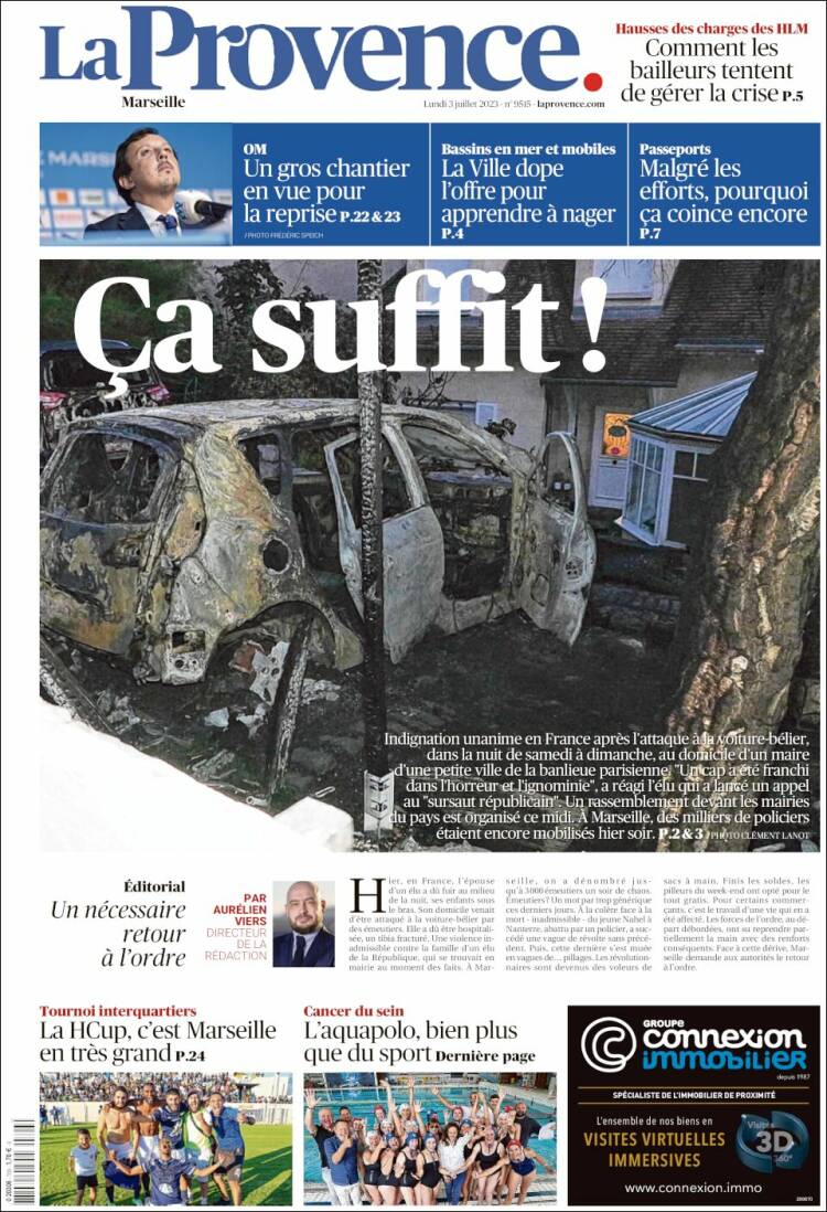 Portada de La Provence (Francia)