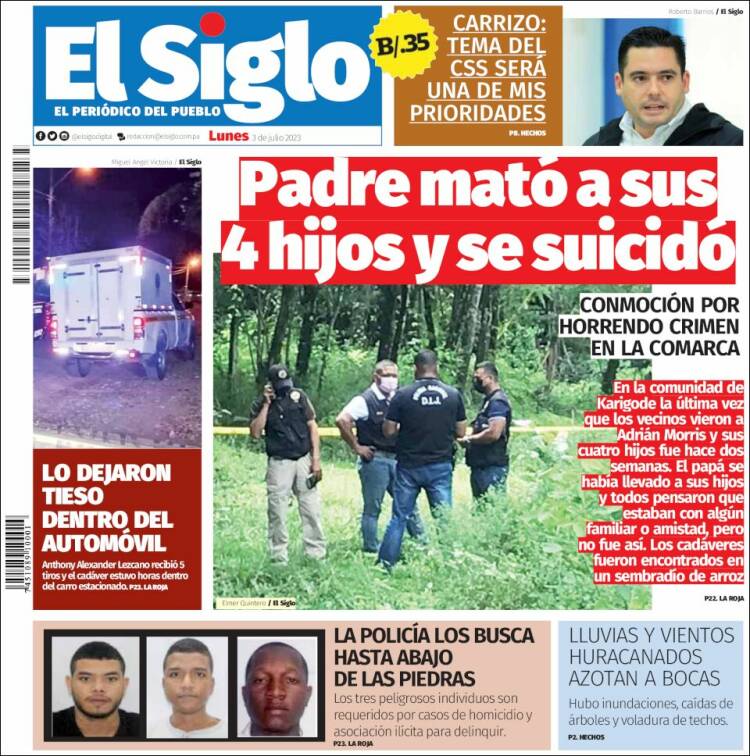 Portada de El Siglo (Panam&aacute;)