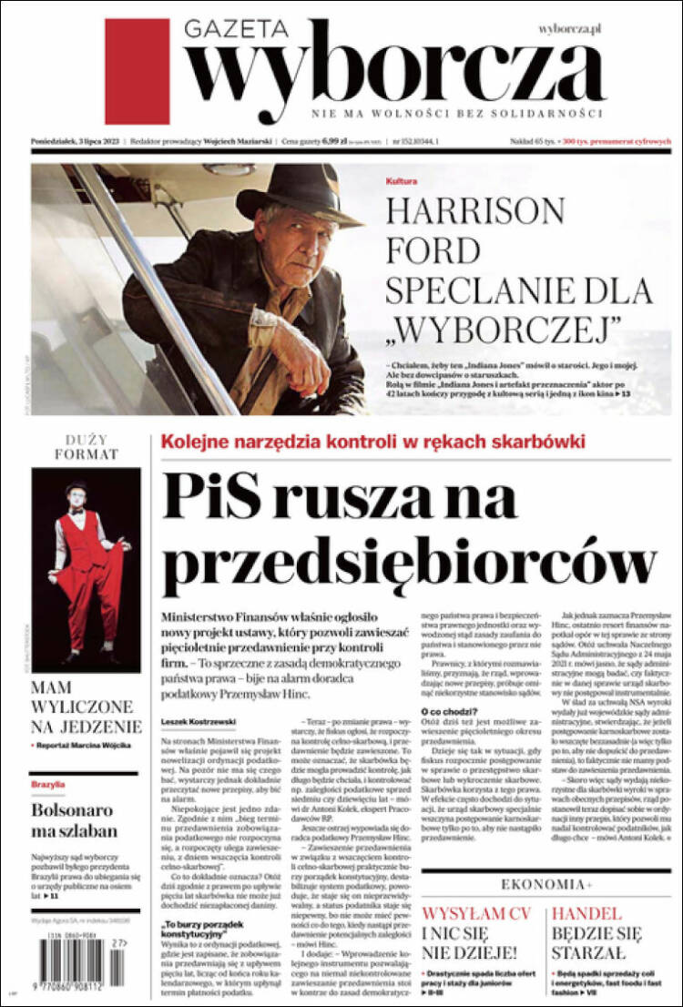 Portada de Gazeta Wyborcza (Polonia)