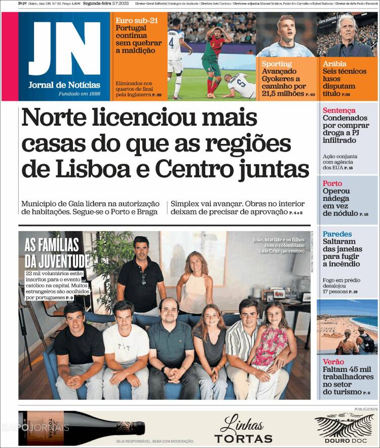 Portada de Jornal de Notícias (Portugal)