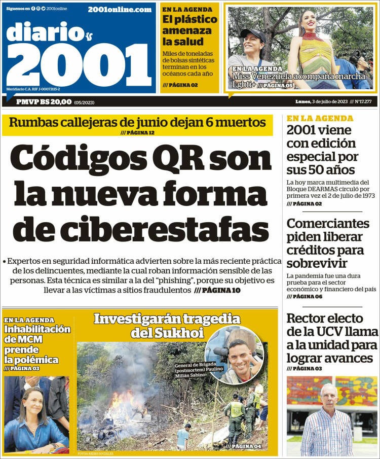Portada de 2001 - Dosmiluno (Venezuela)