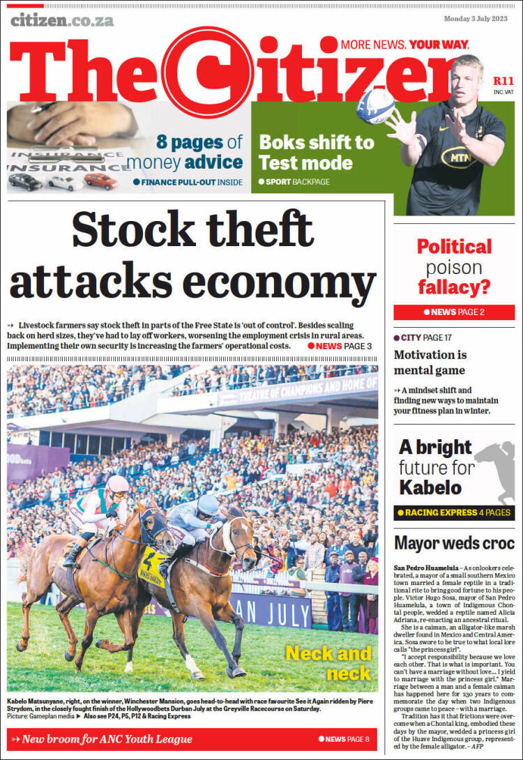 Portada de The Citizen (Sud&aacute;frica)