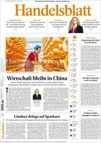Portada de Handelsblatt (Alemania)