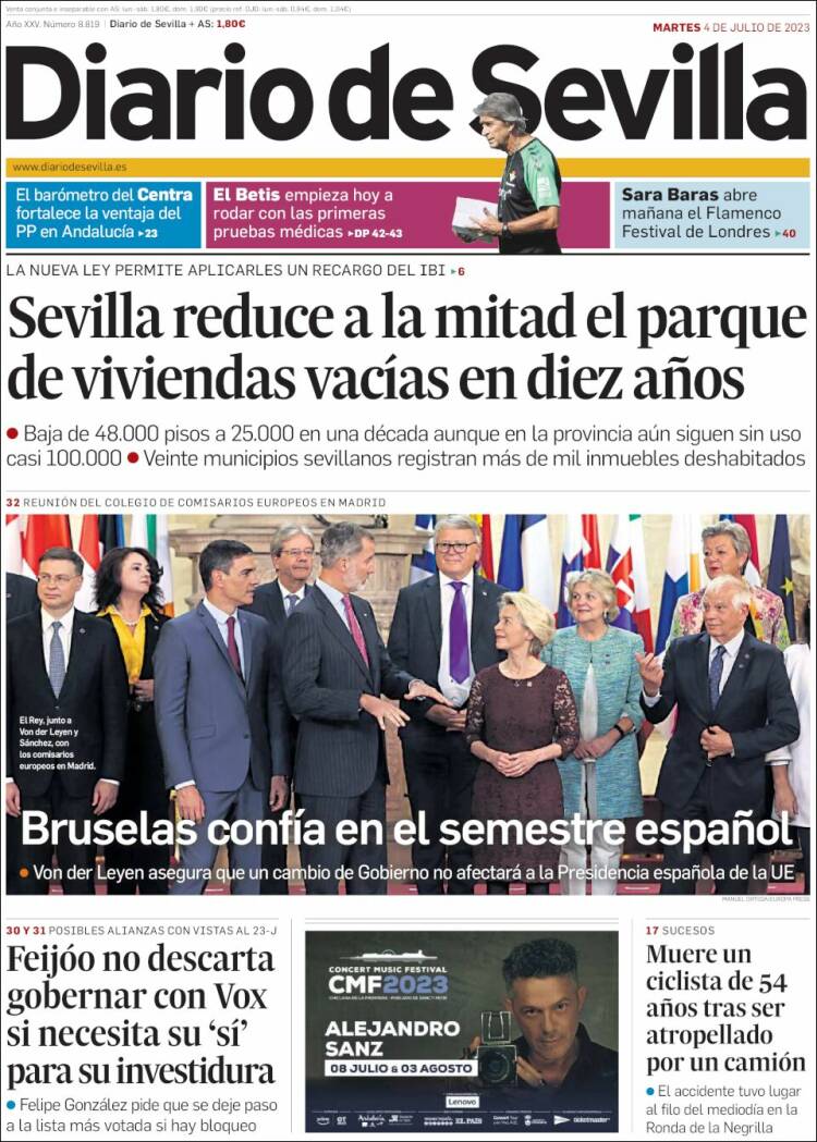 Portada de Diario de Sevilla (España)