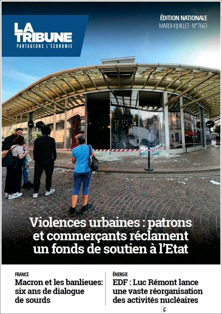 Portada de La Tribune (Francia)