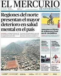 Portada de El Mercurio de Antofagasta (Chile)