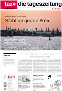 Portada de Die Tageszeitung (Alemania)
