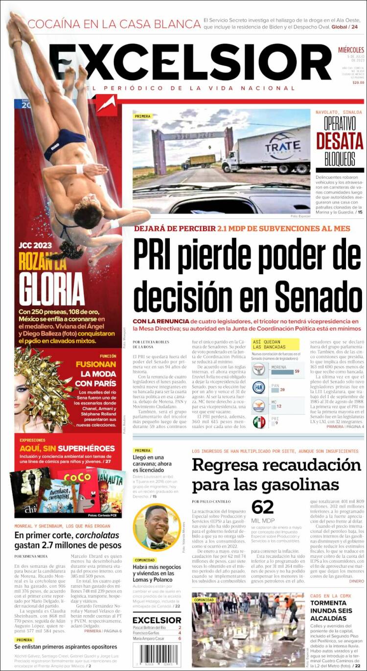 Portada de Excelsior (México)