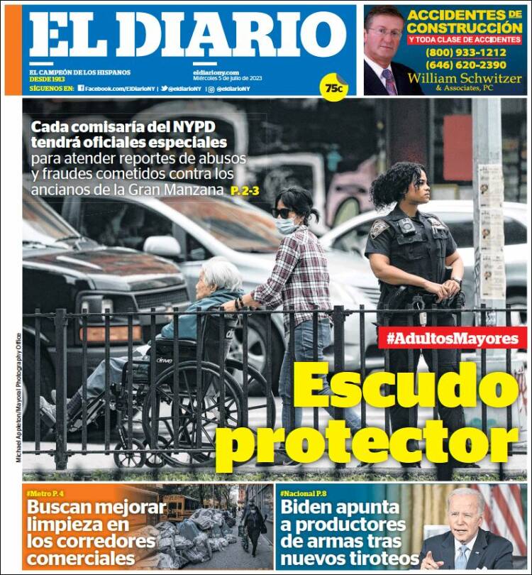 Portada de El Diario NY (USA)