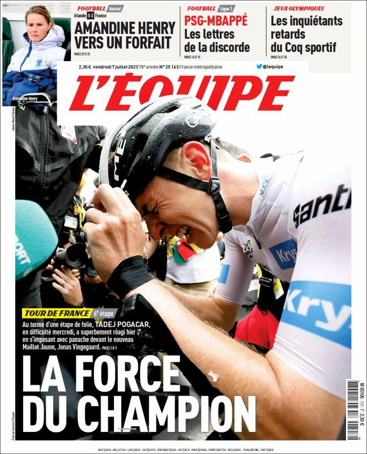 Portada de L'Equipe (France)