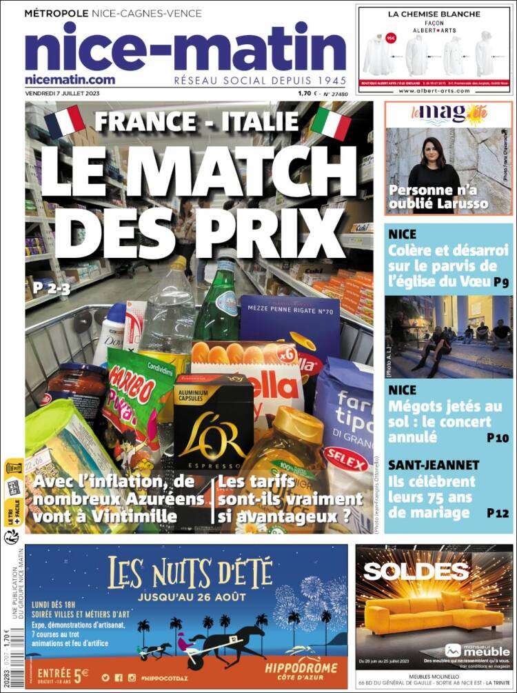 Portada de Nice-Matin (France)