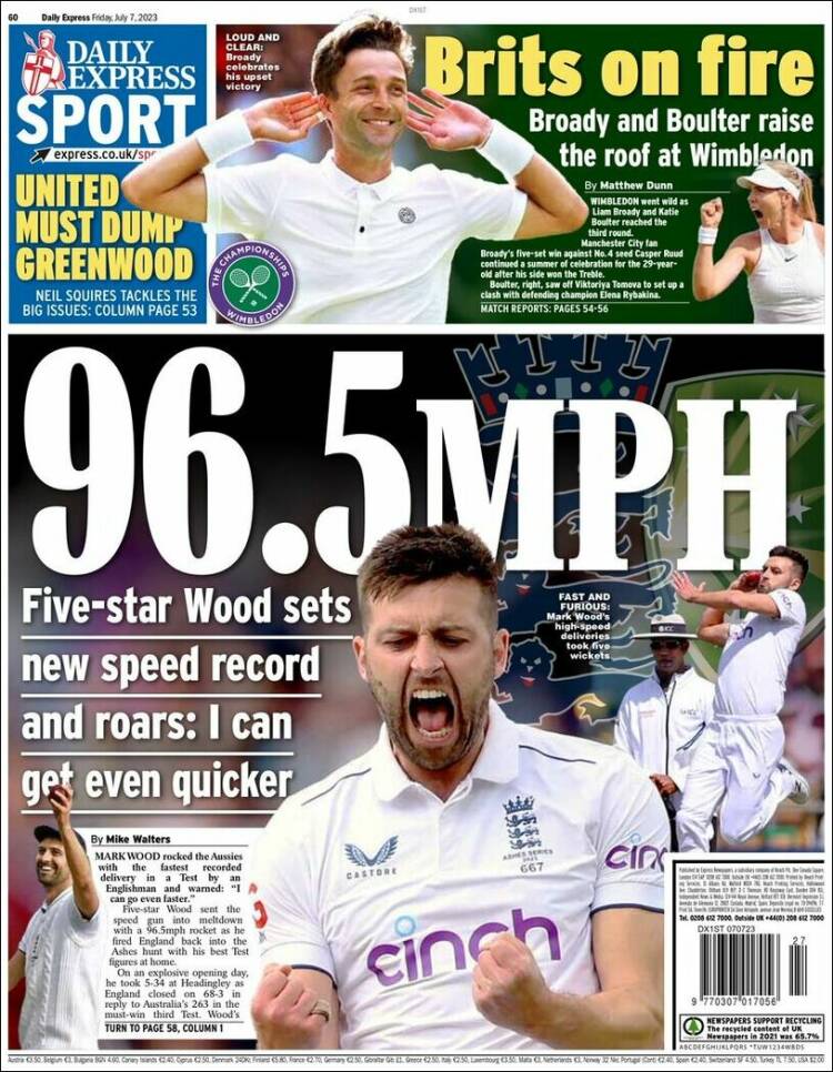 Portada de Express Sport (Royaume-Uni)