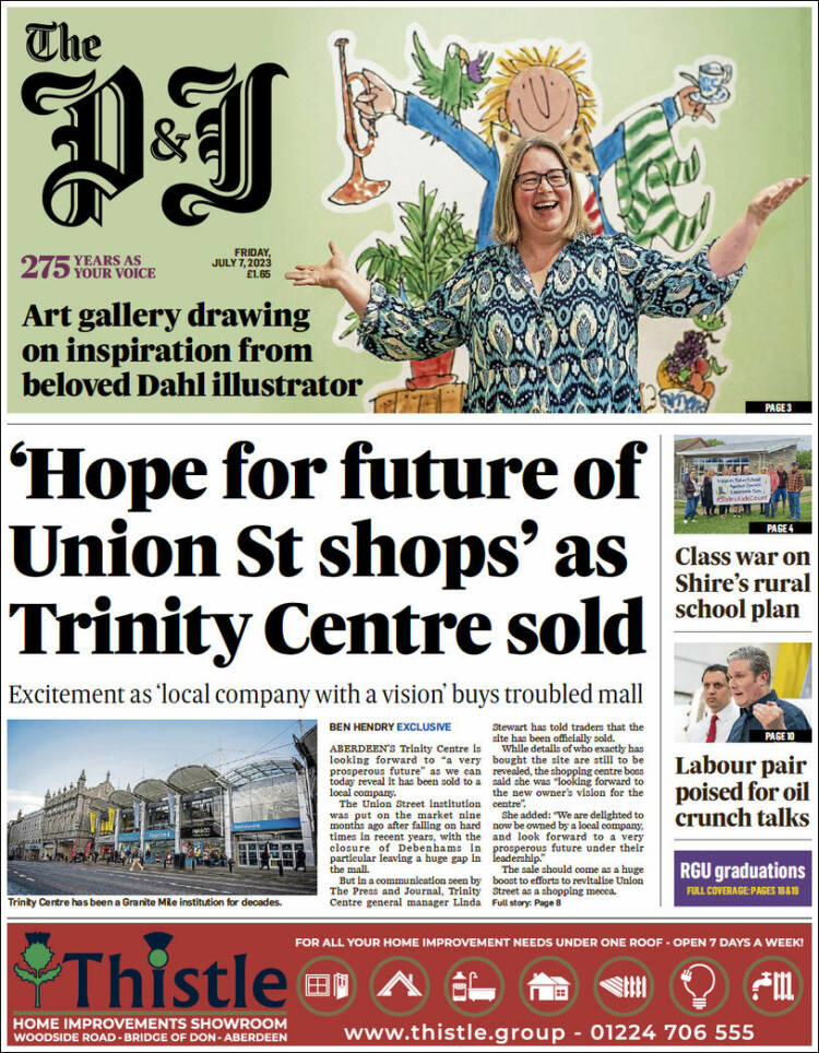 Portada de The Press and Journal (Royaume-Uni)