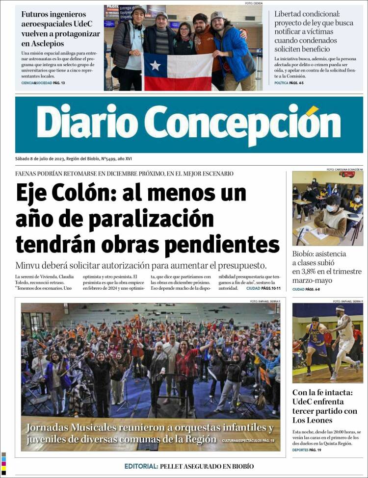 Portada de Diario de Concepción (Chile)