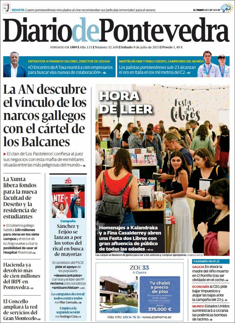 Portada de Diario de Pontevedra (España)