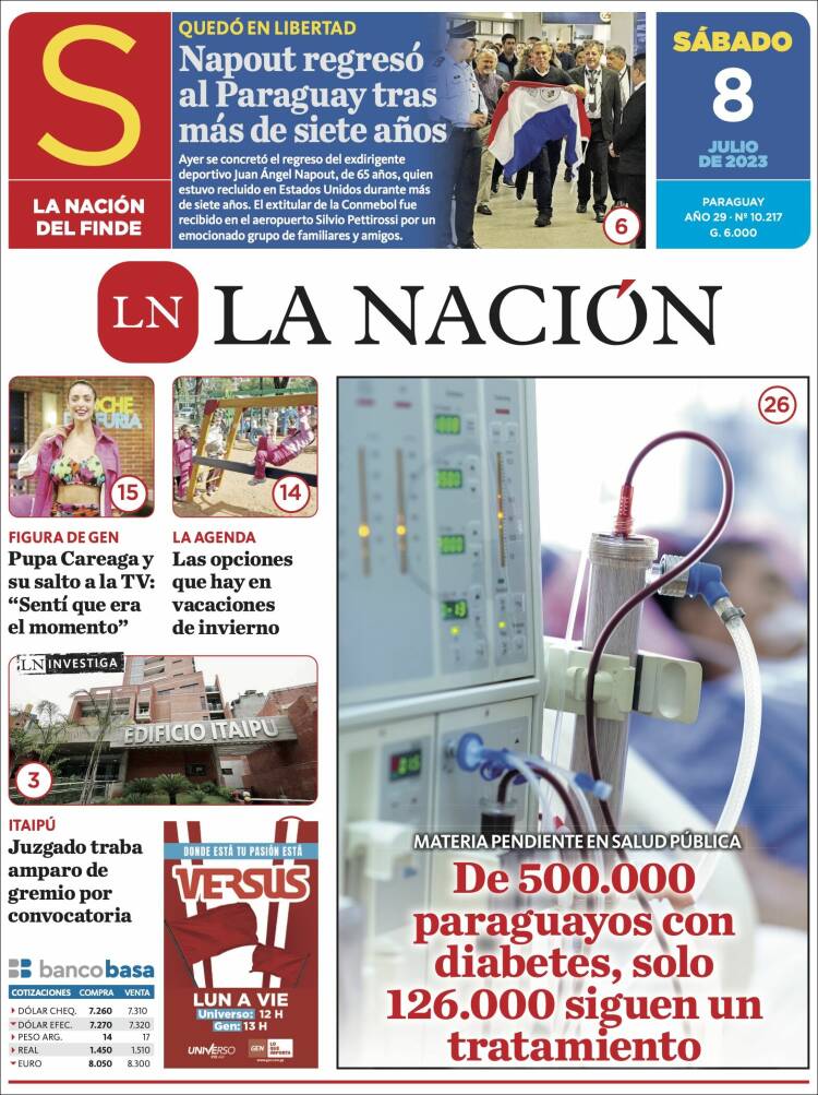 Portada de La Nación (Paraguay)