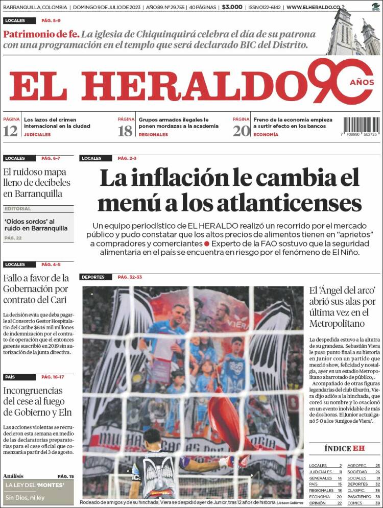 Portada de El Heraldo (Colombia)