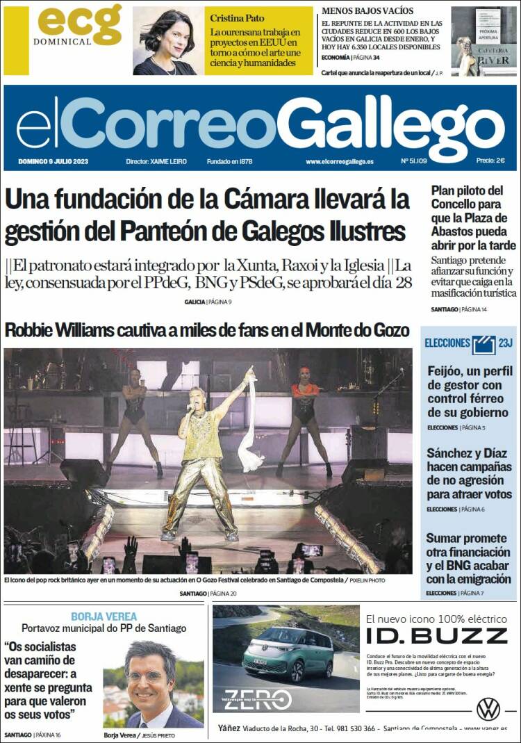 Portada de El Correo Gallego (España)