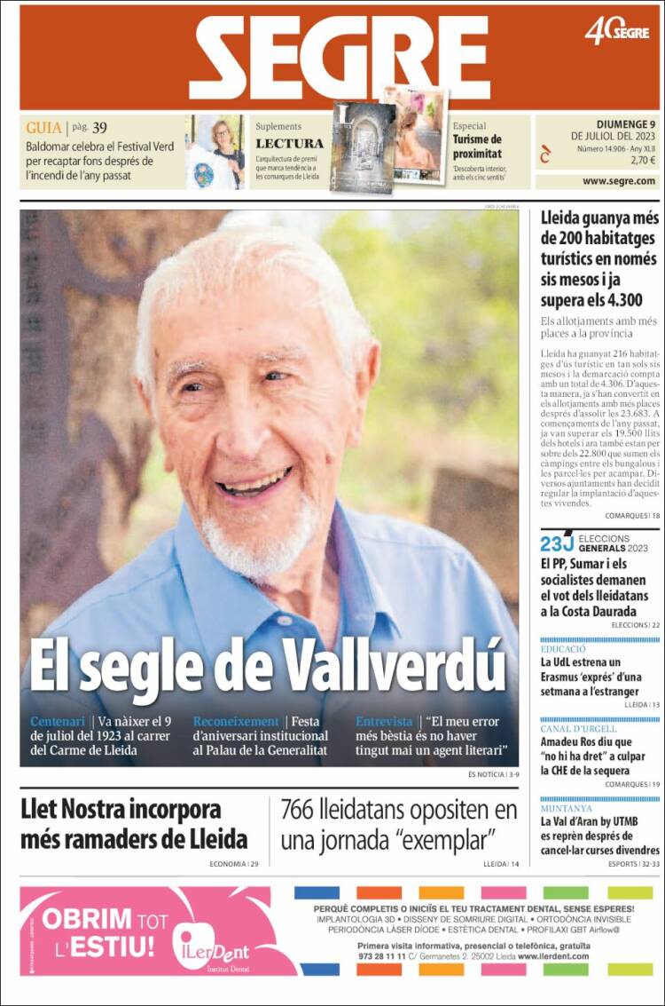 Portada de Segre (España)