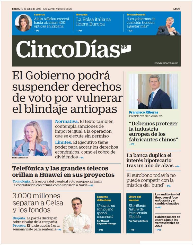 Portada de Cinco Días (España)