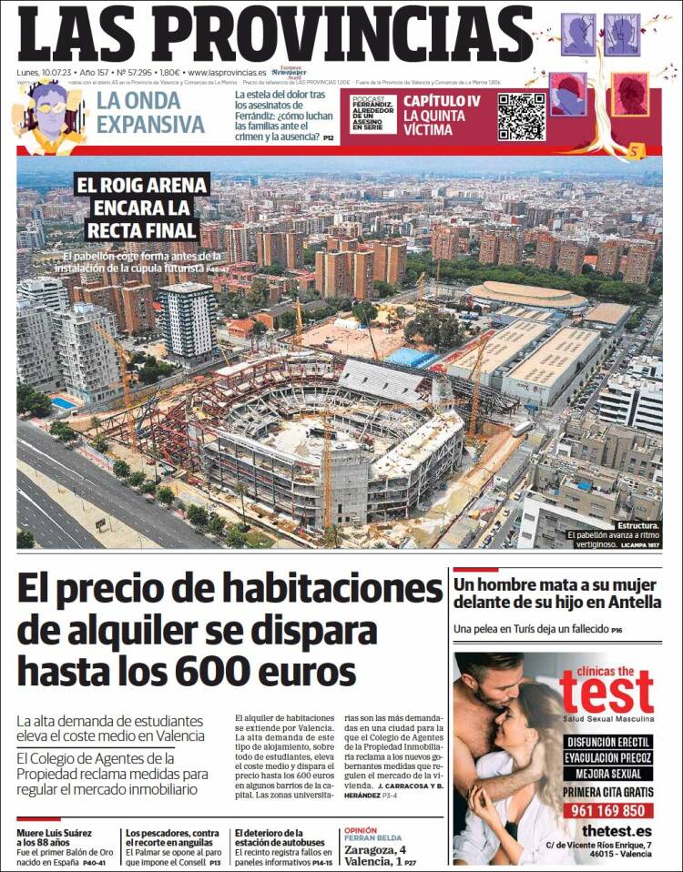 Portada de Las Provincias (España)