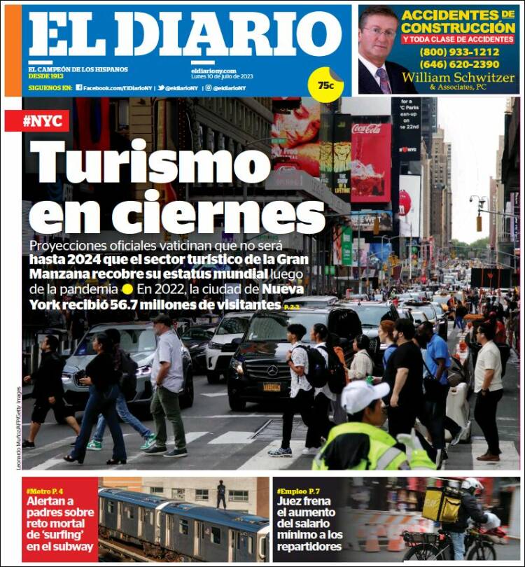 Portada de El Diario NY (USA)