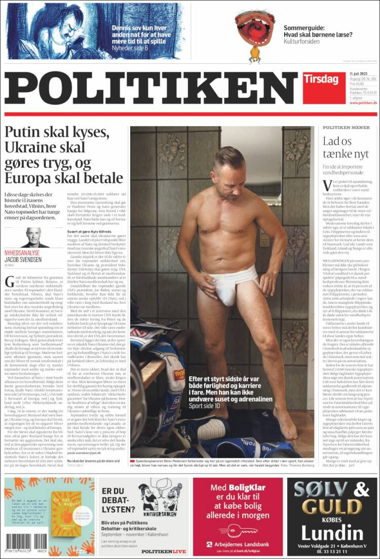 Portada de Politiken (Dinamarca)