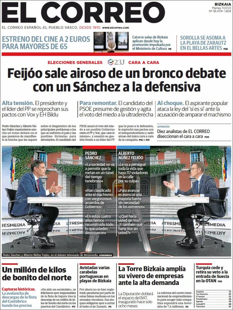 Portada de El Correo (Espa&ntilde;a)
