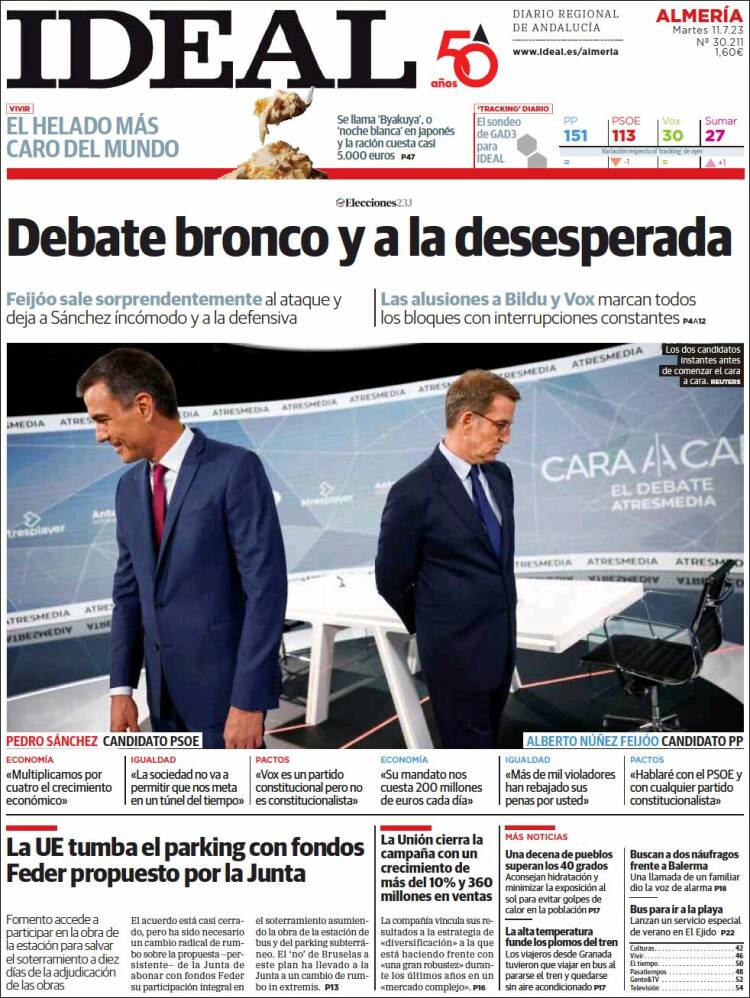 Portada de Ideal Almeria (España)