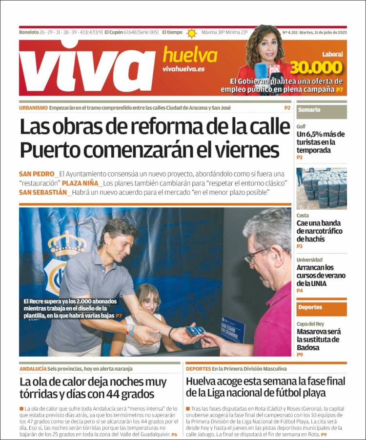 Portada de Viva Huelva (España)