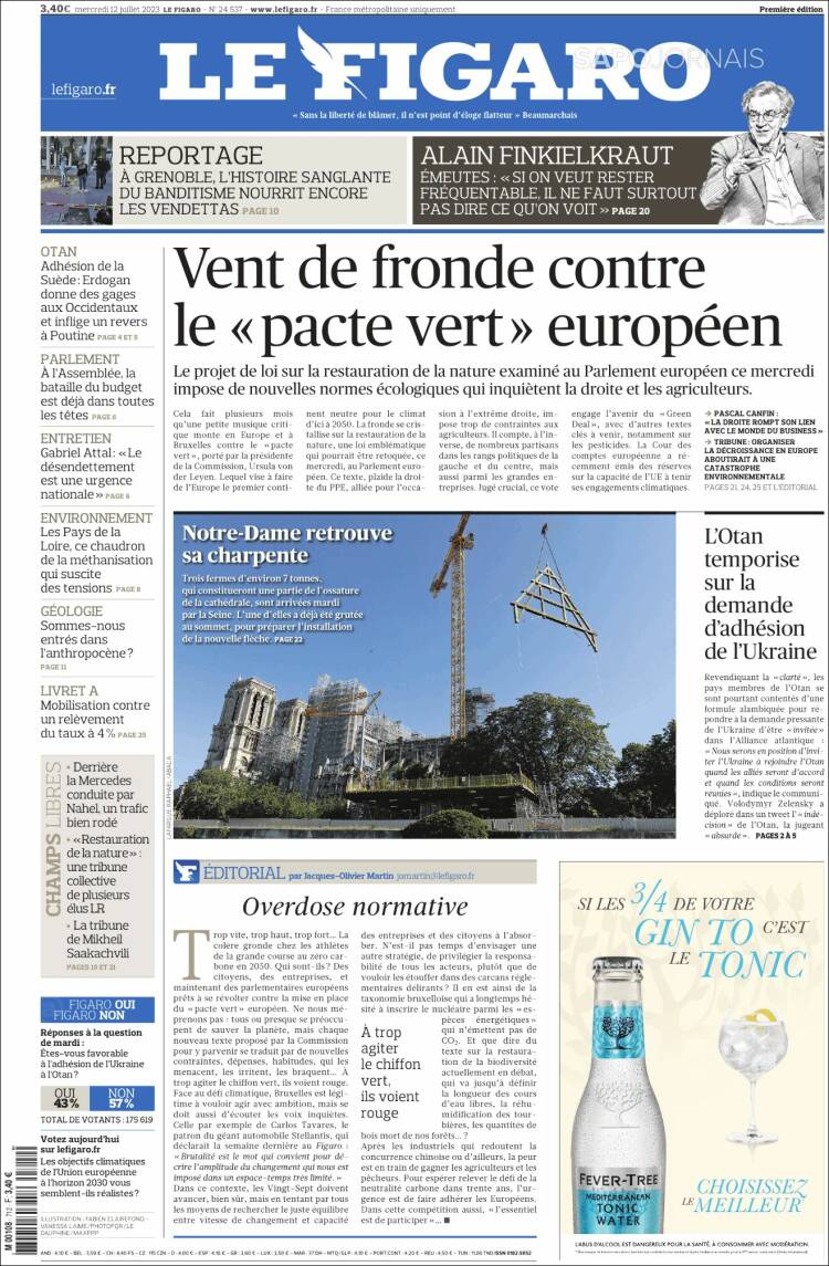 Portada de Le Figaro (Francia)