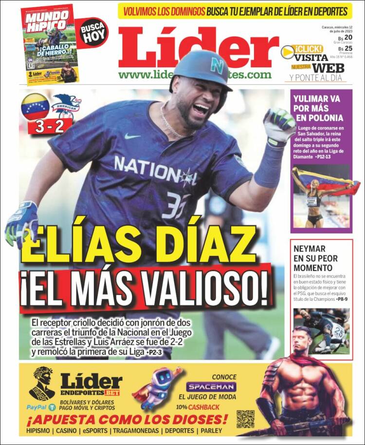 Portada de Lider en deportes (Venezuela)