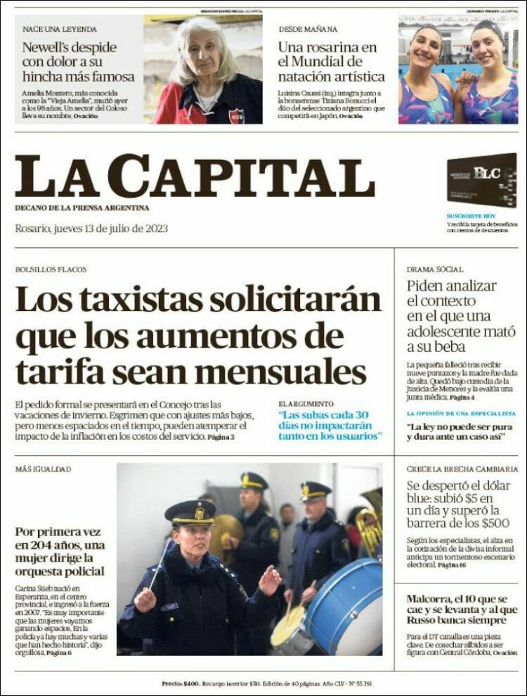 Portada de La Capital - Rosario (Argentina)