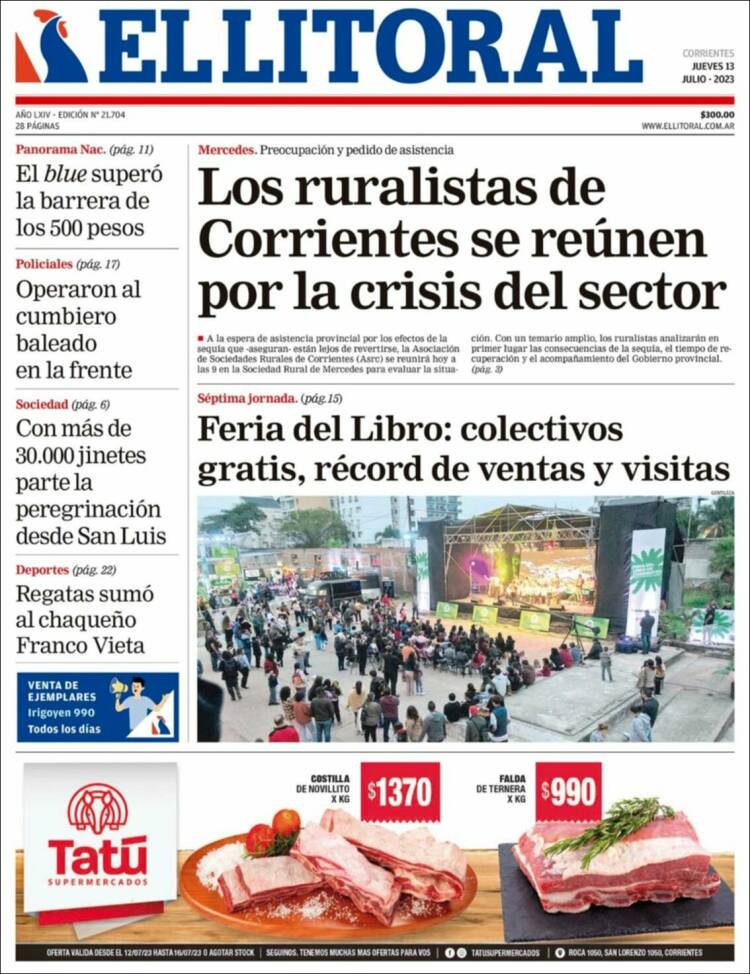 Portada de El Litoral Corrientes (Argentina)