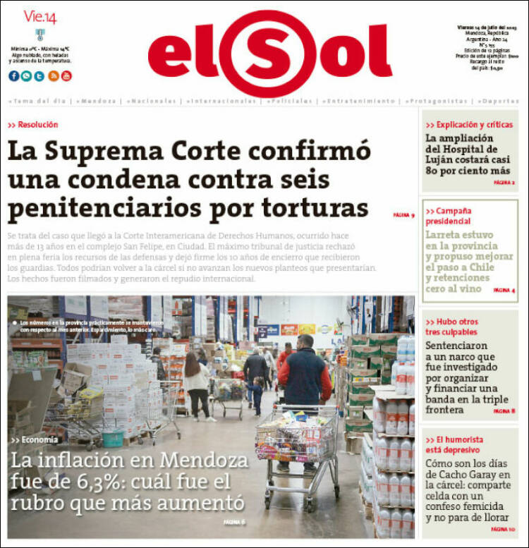Portada de El Sol Diario (Argentina)