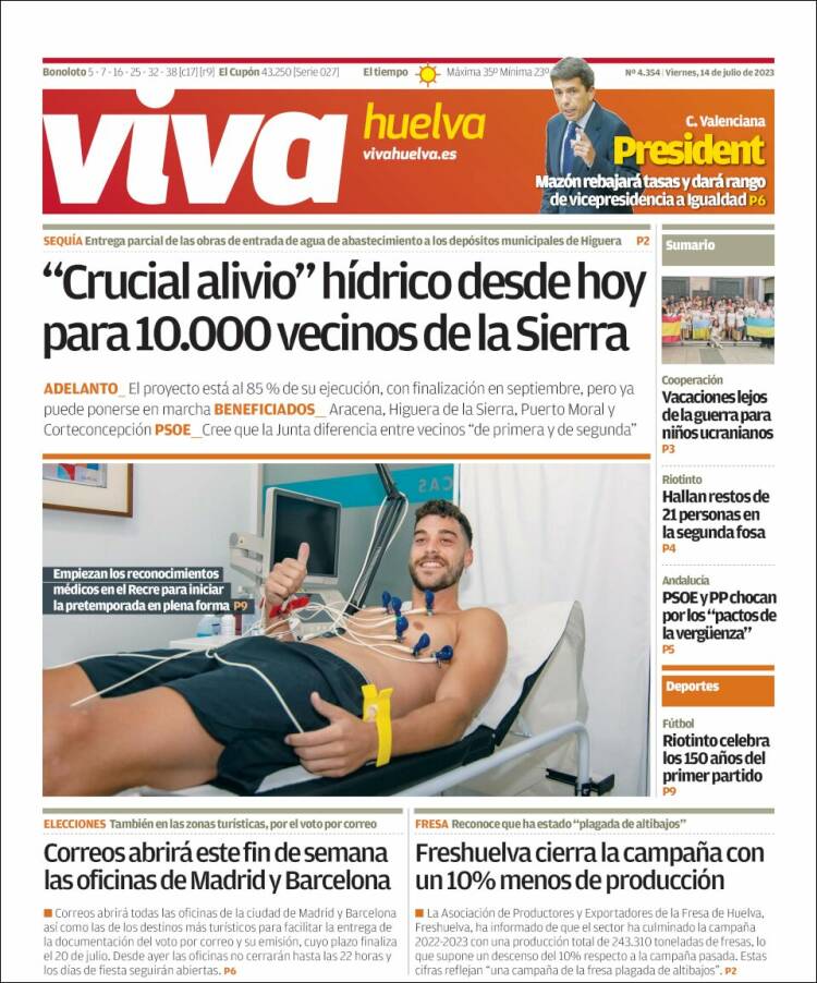 Portada de Viva Huelva (España)