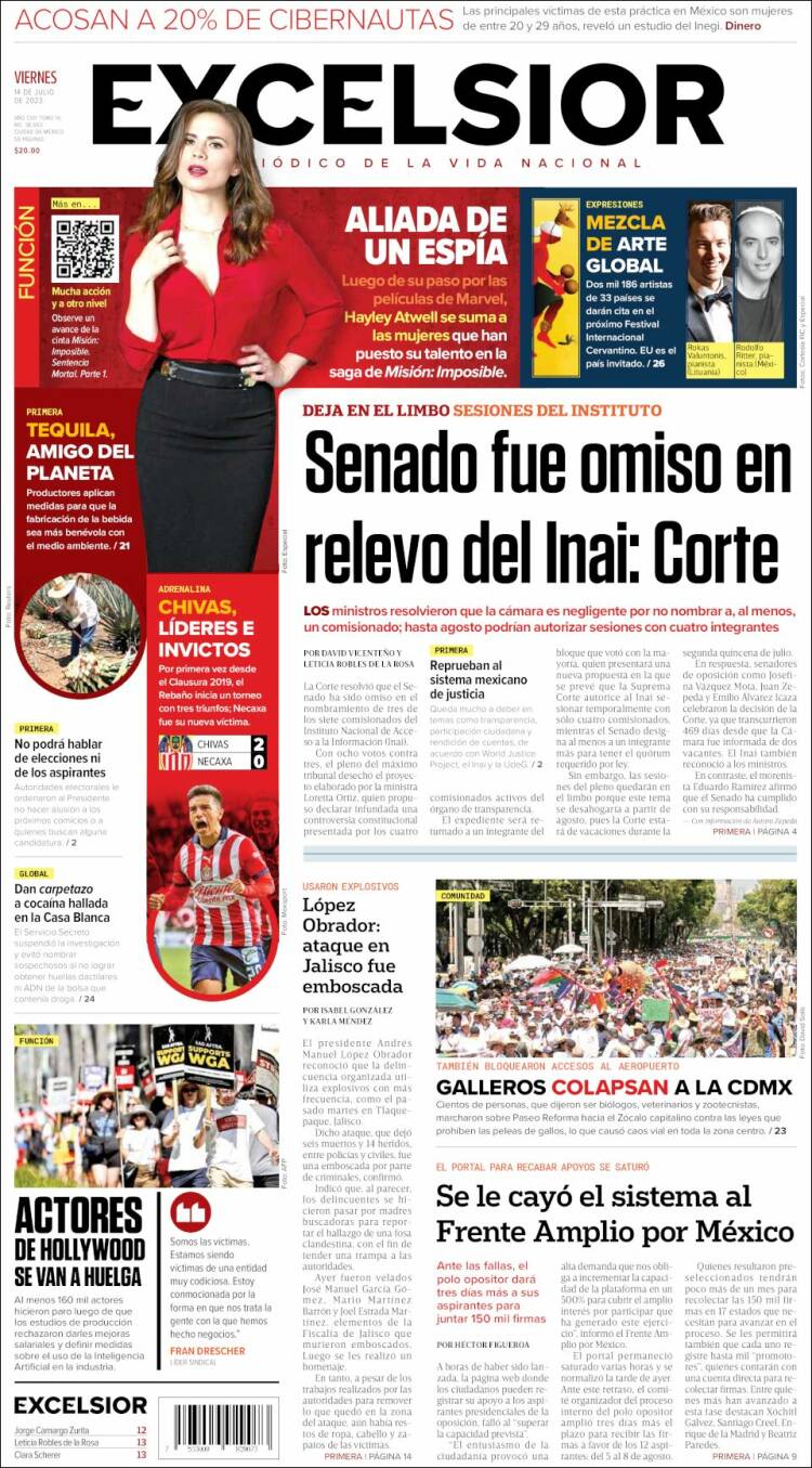 Portada de Excelsior (México)